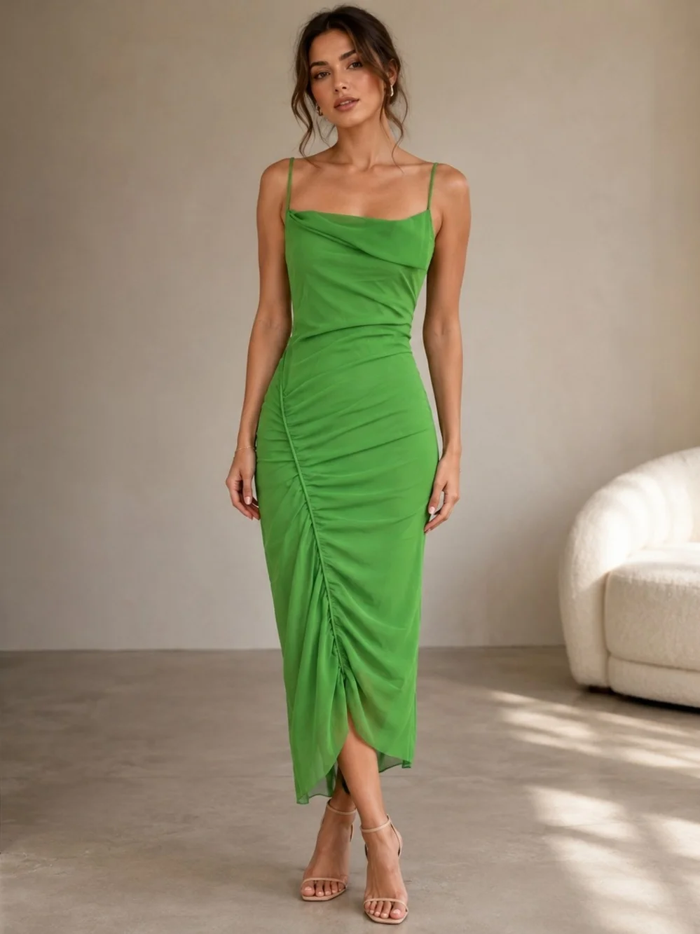 basic homecoming dresses Simple A Line Cross Back Yellow Homecoming Dress with Pockets PD280 US0 / Yellow main image 1
